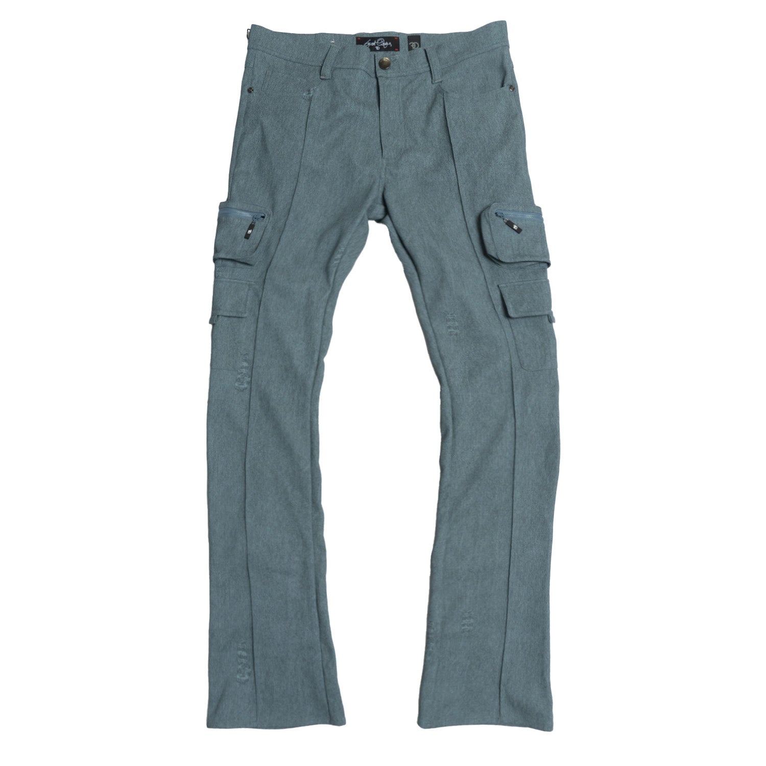 F2789 CASA DE Vegan Leather Pants - Blue