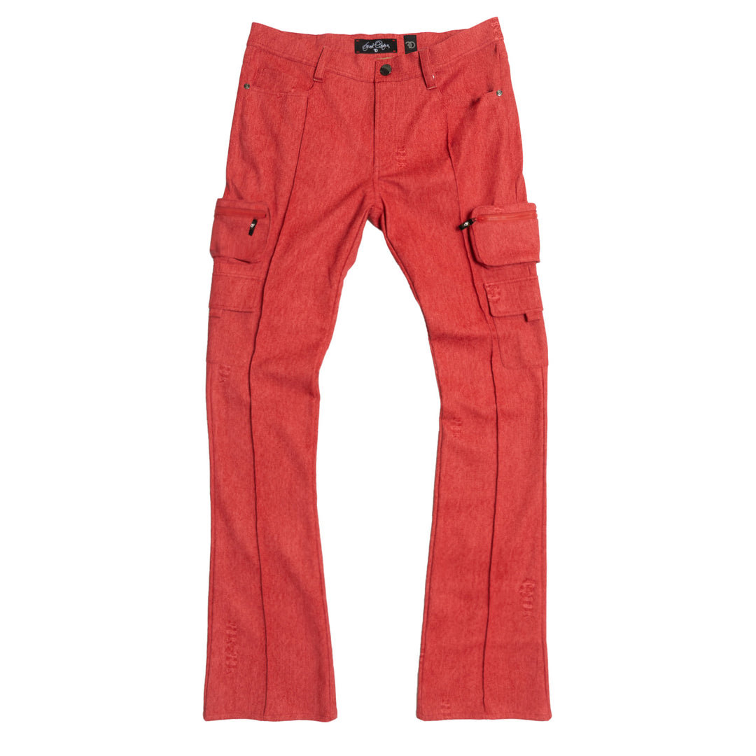 F2789 CASA DE Vegan Leather Pants - Red – Makobi Jeans USA