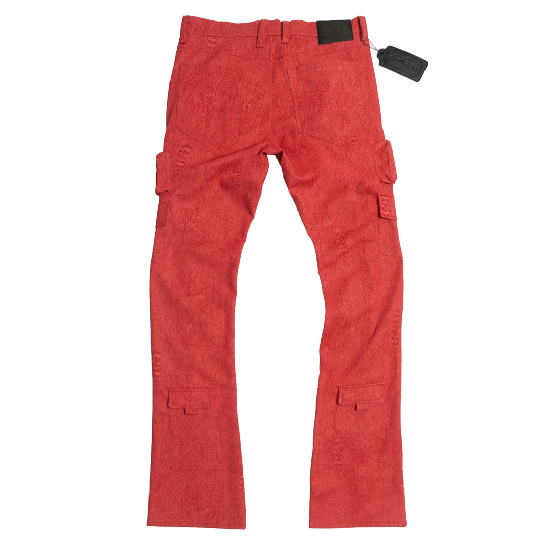 F2789 CASA DE Vegan Leather Pants - Red