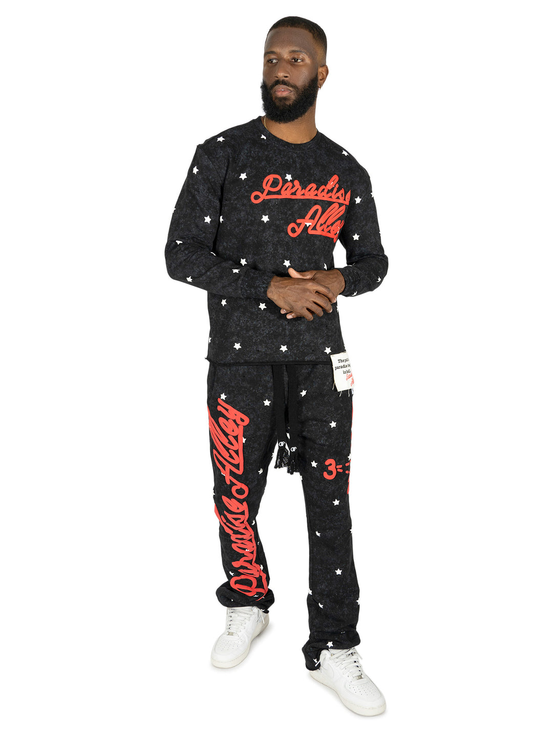 F304 Paradise Alley Jogger Set - Black – Makobi Jeans USA