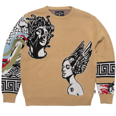 Makobi F405 Paradise Lost Knit Sweater in Khaki