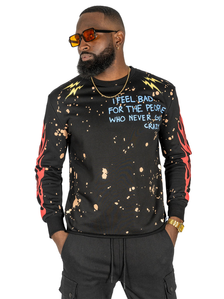 トゥービーシックブルゾン F4120 Toxic World Crewneck Sweatshirt - Black – Makobi Jeans USA