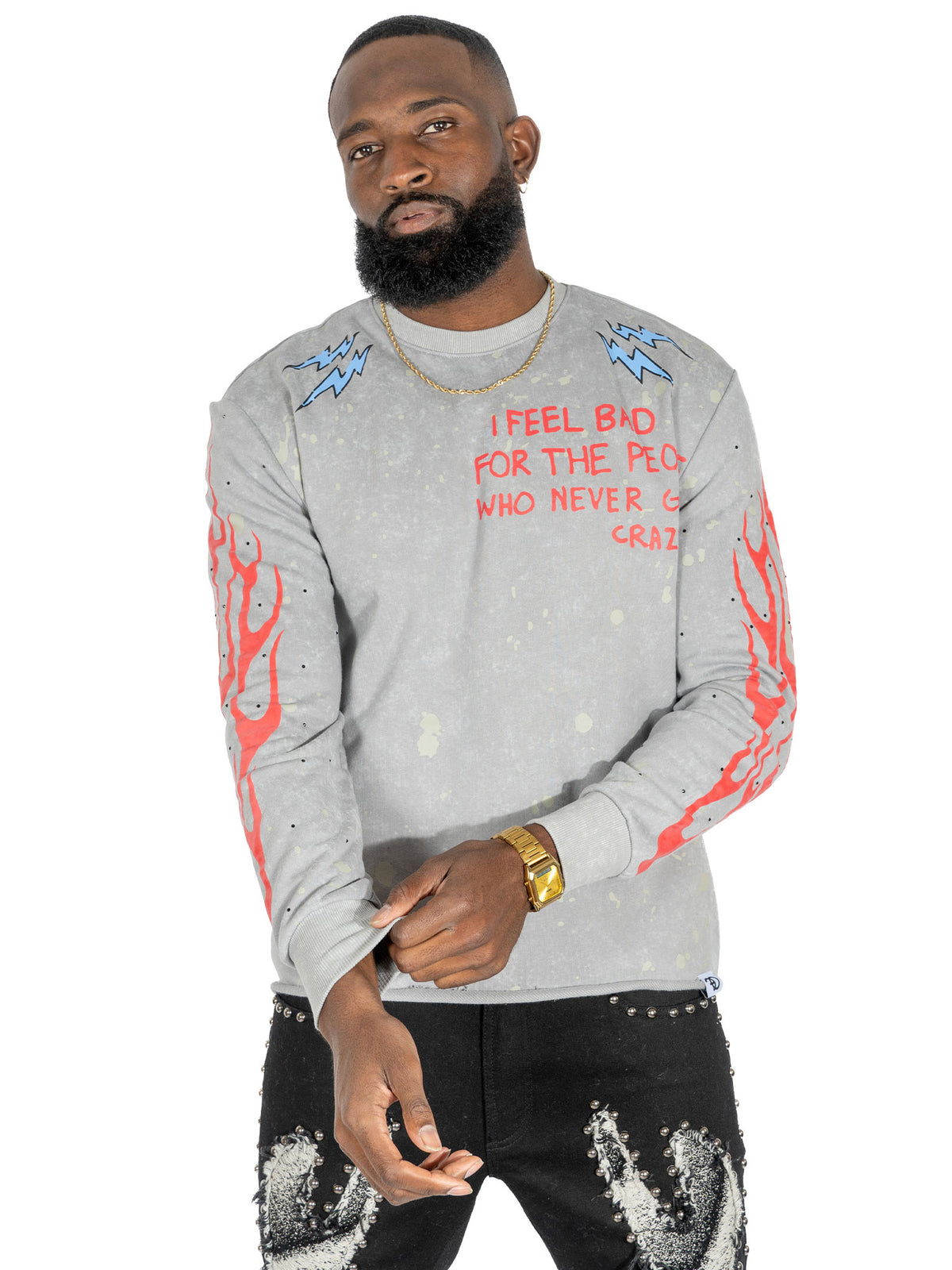 Makobi F4120 Toxic World Crewneck Sweatshirt in Gray