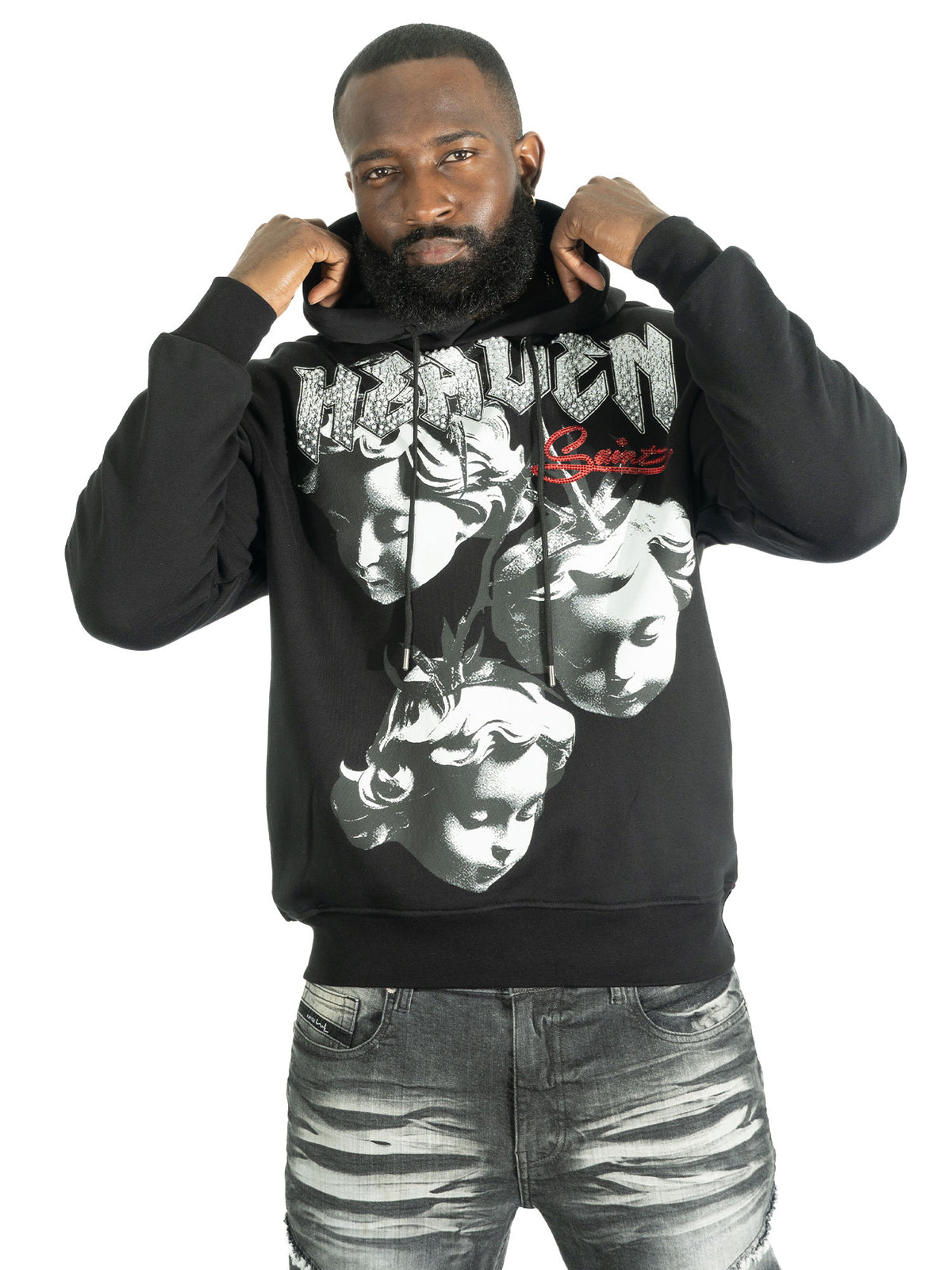 F4171 Heaven Pull Over Hoodie - Black