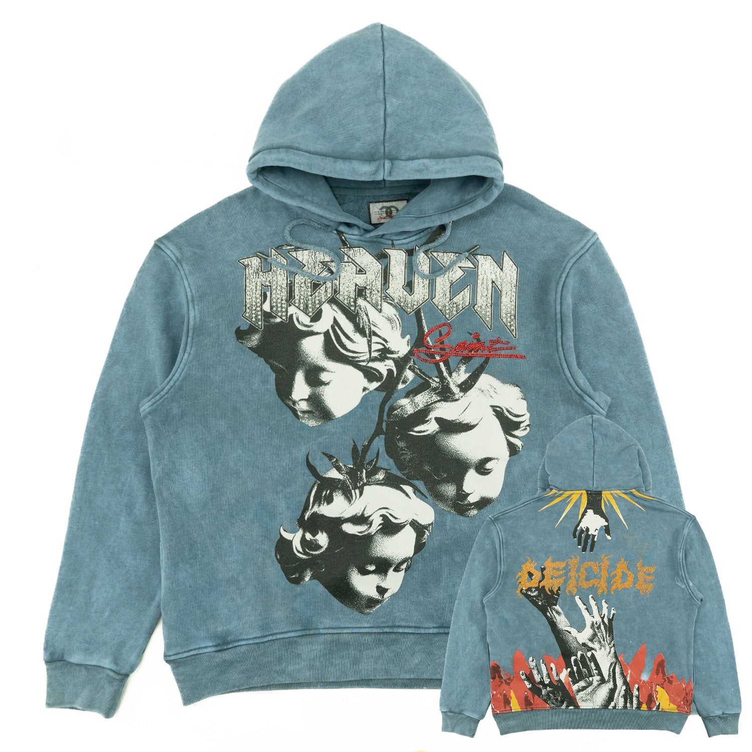 F4171 Heaven Pull Over Hoodie- Blue