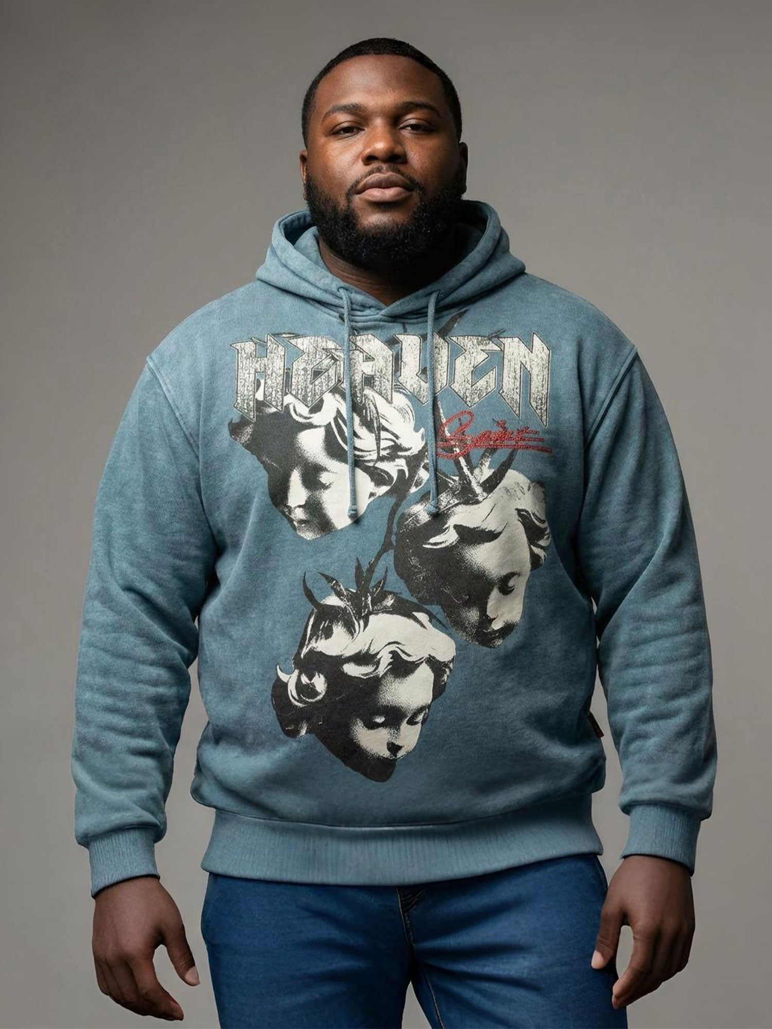 F4171 Heaven Pull Over Hoodie- Blue