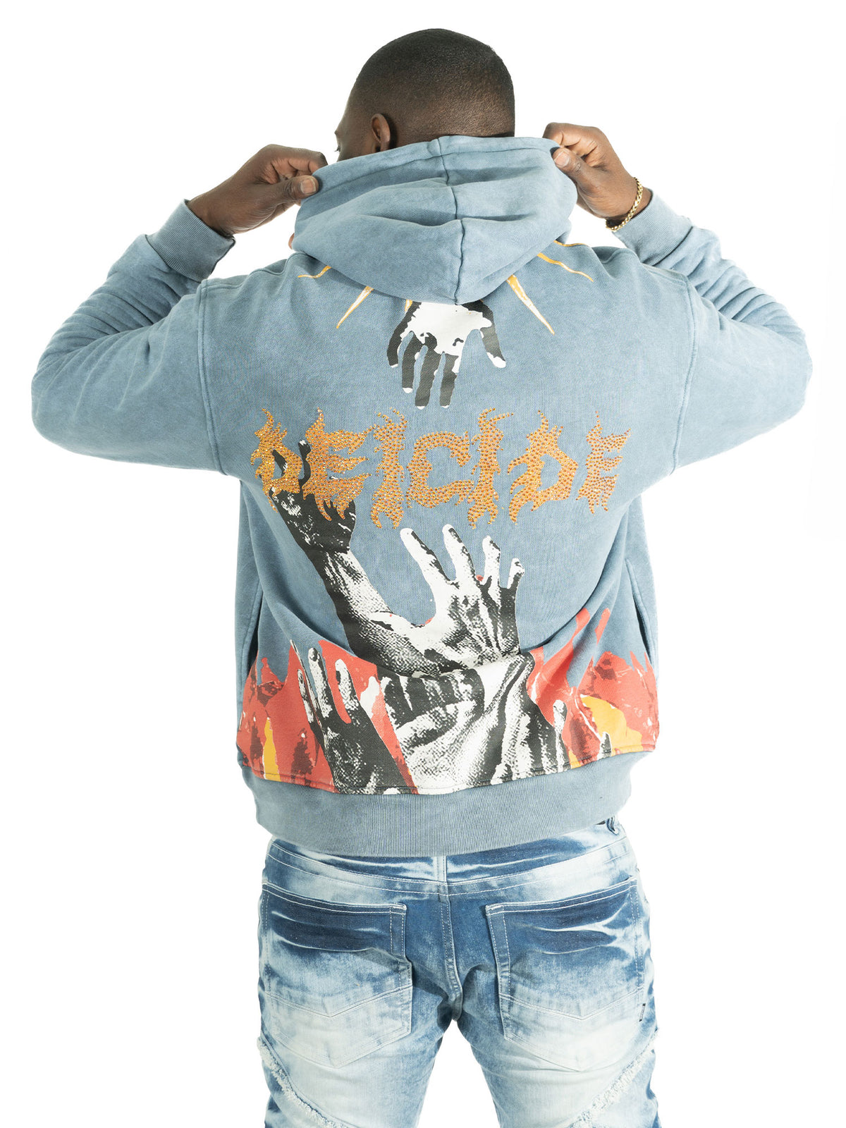 F4171 Heaven Pull Over Hoodie- Blue