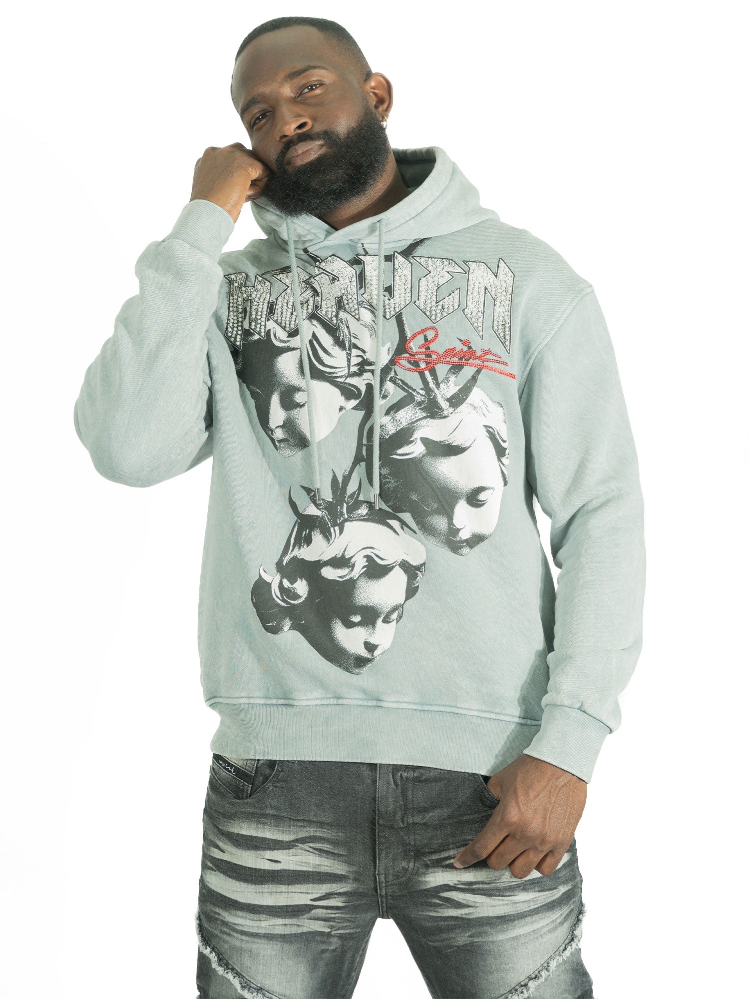 F4171 Heaven Pull Over Hoodie - Gray