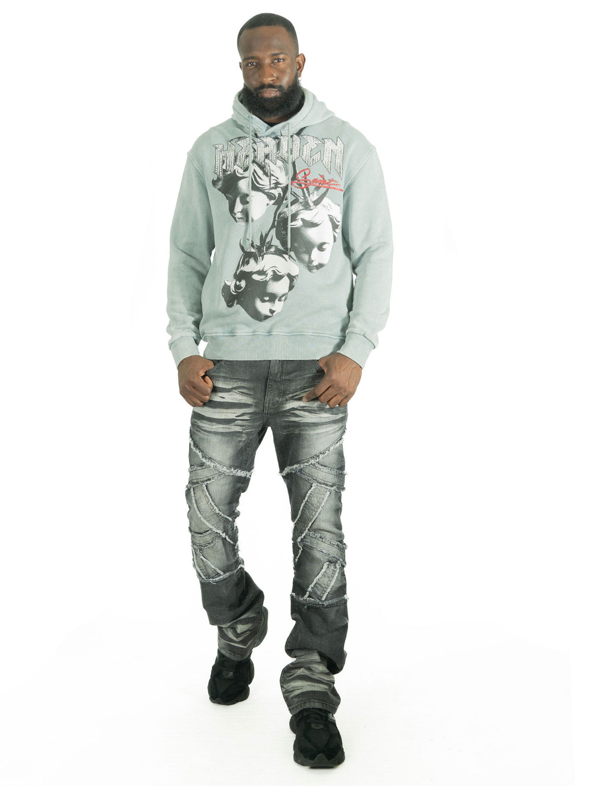 F4171 Heaven Pull Over Hoodie - Gray