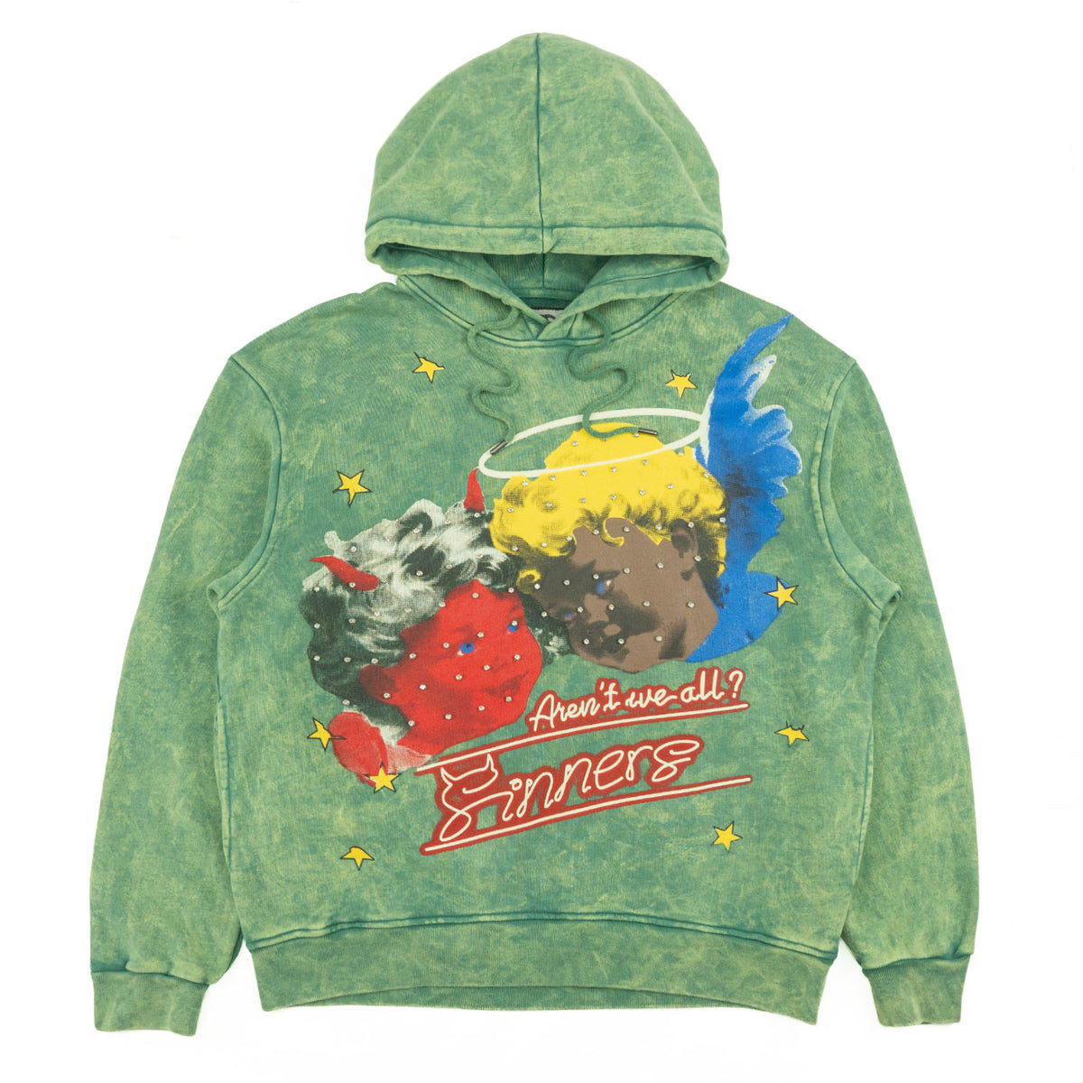 F4173 Sinners Over Size Hoodie- Green