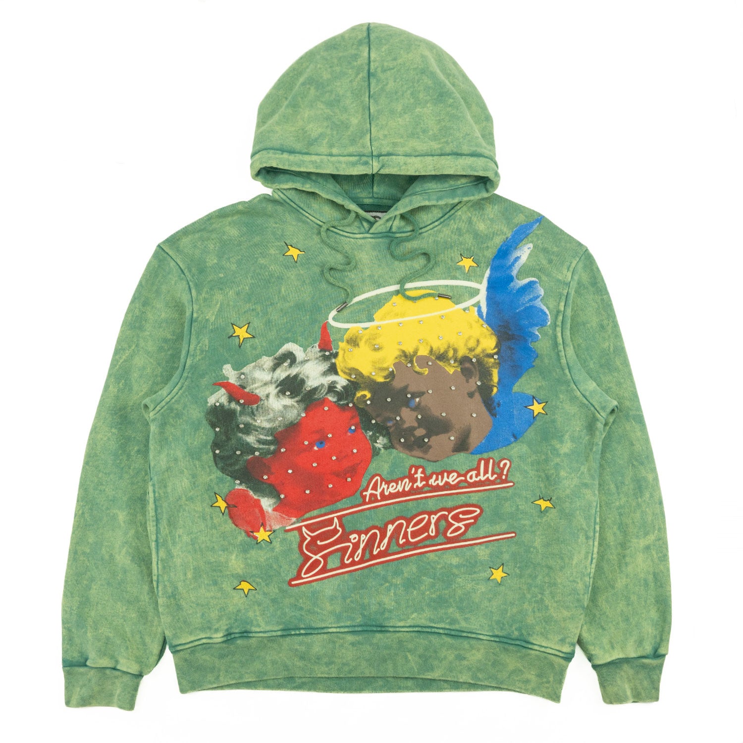 F4173 Sinners Over Size Hoodie- Green