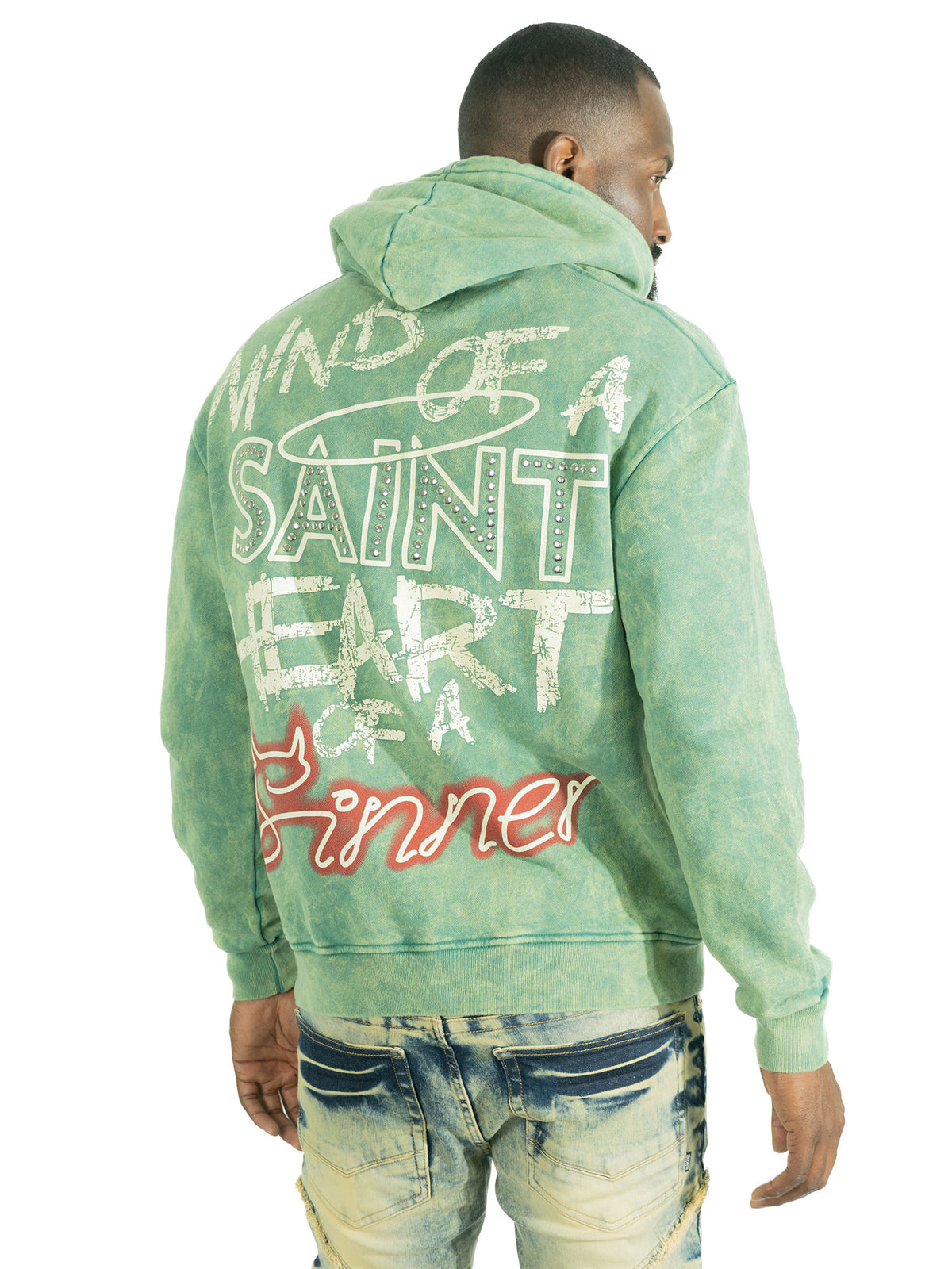 F4173 Sinners Over Size Hoodie- Green