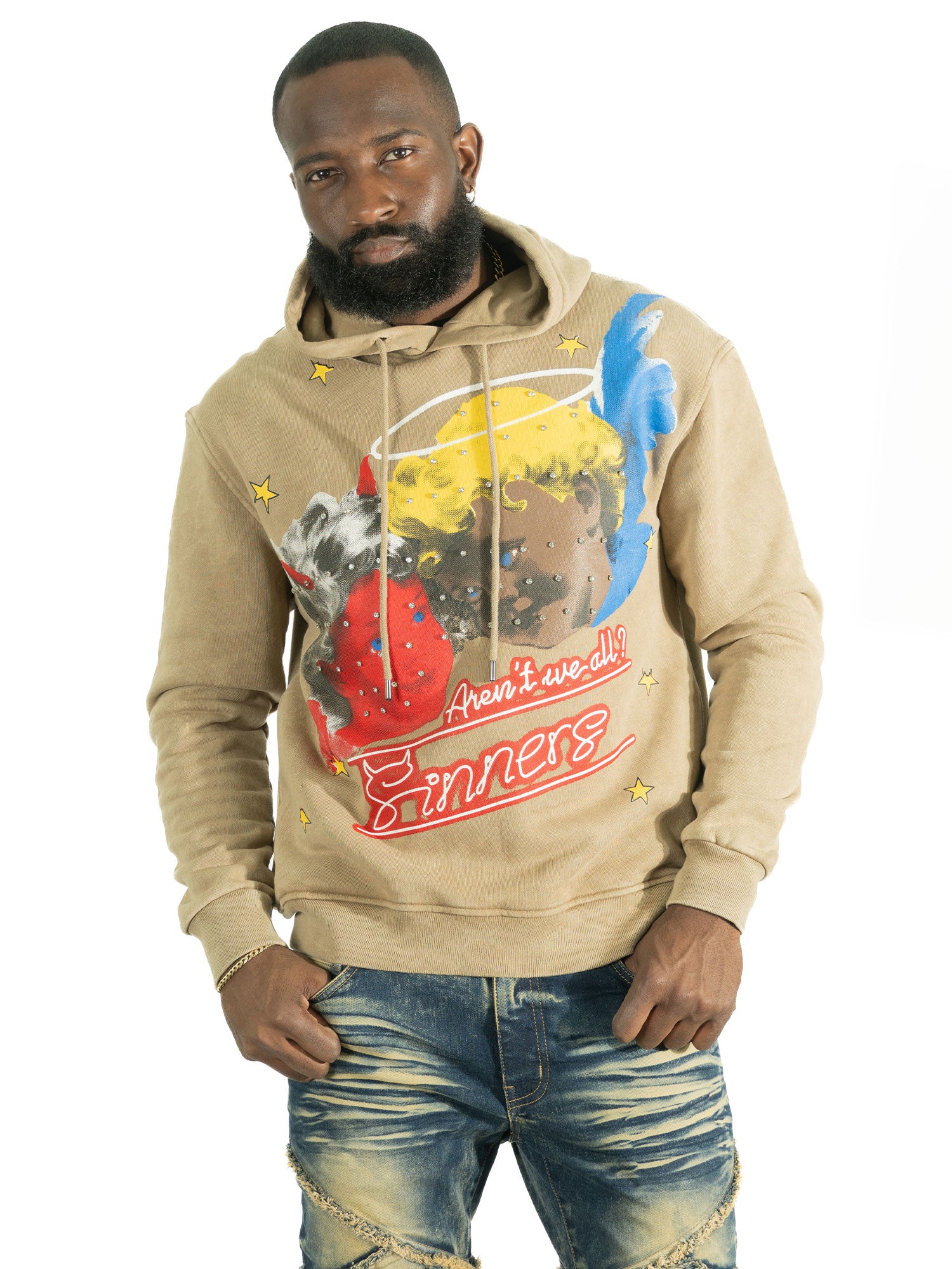 F4173 Sinners Over Size Hoodie - Mocha