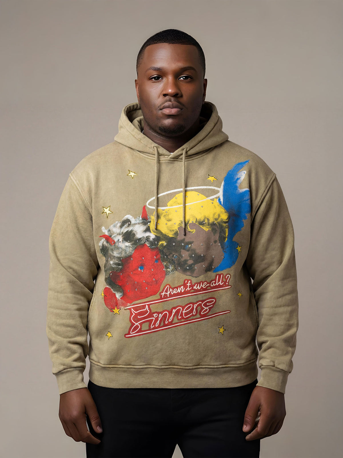 F4173 Sinners Over Size Hoodie - Mocha
