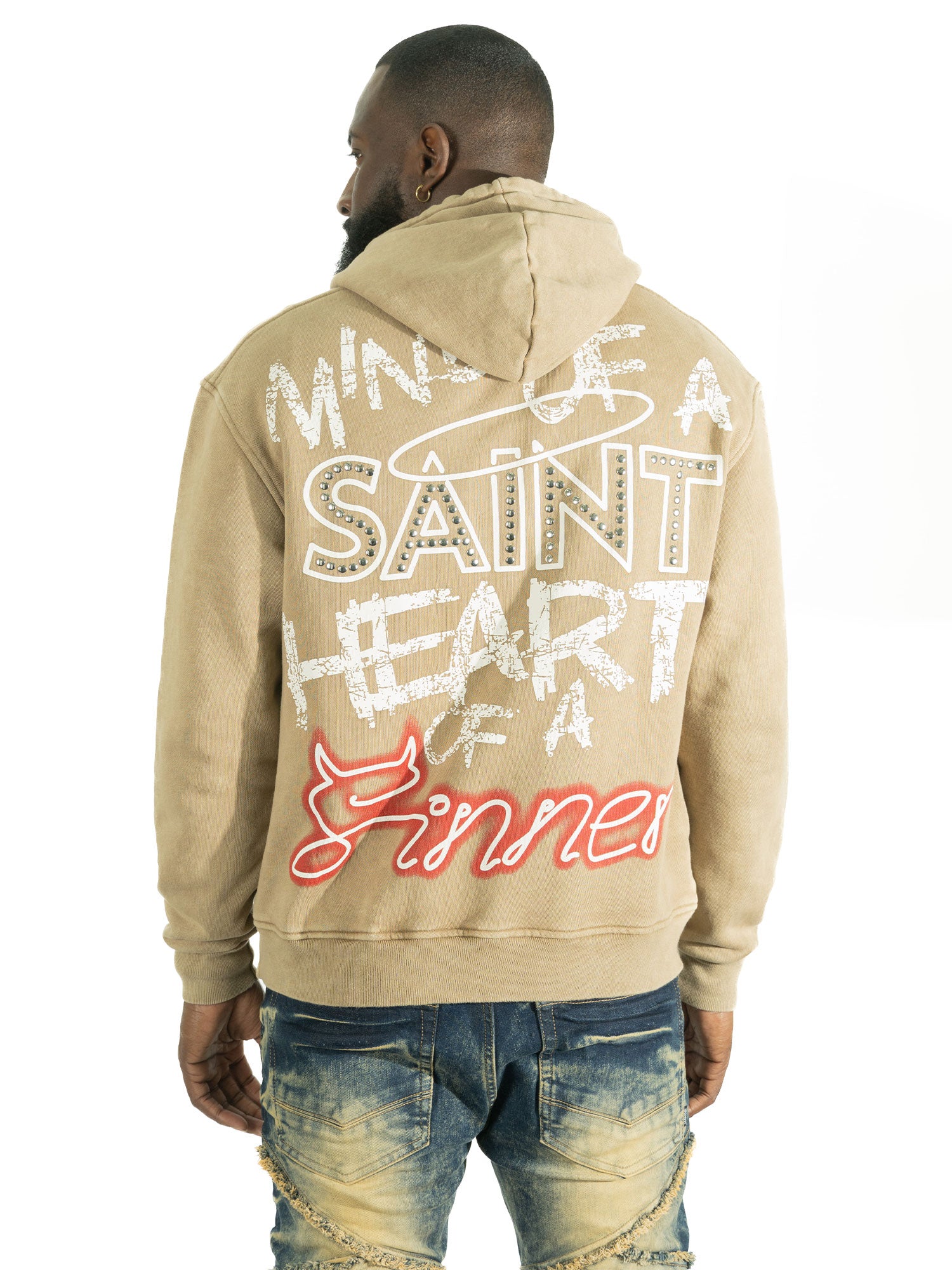 F4173 Sinners Over Size Hoodie - Mocha