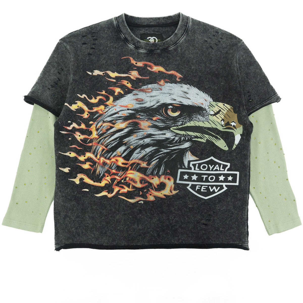 Makobi F4225 "Loyal To Few" Long Sleeves in Olive, view 4