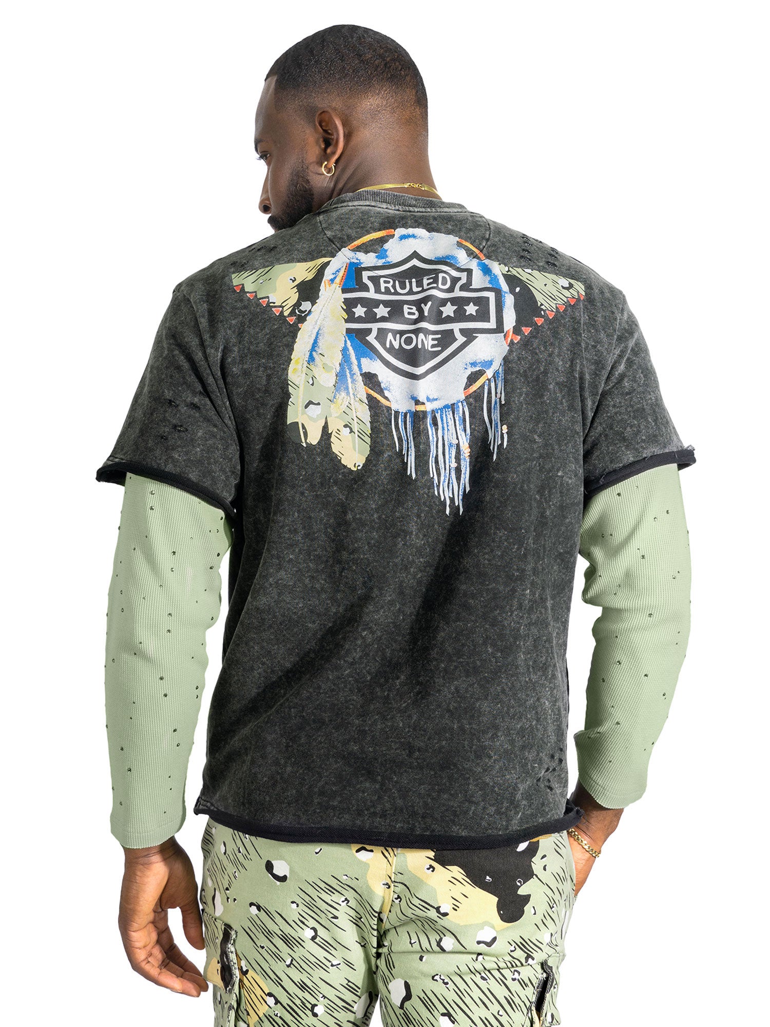 Makobi F4225 "Loyal To Few" Long Sleeves in Olive, view 3