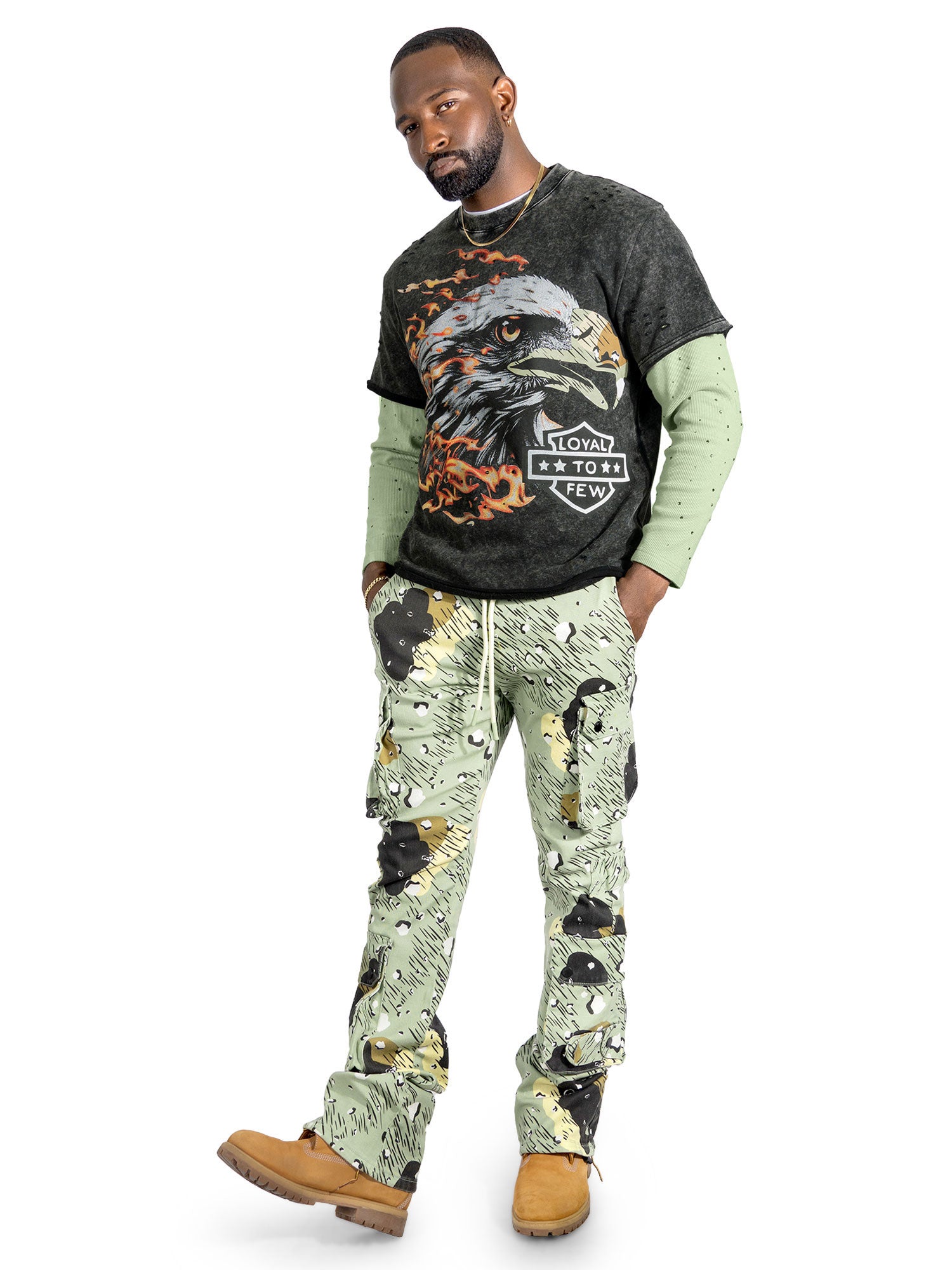 Makobi F4225 "Loyal To Few" Long Sleeves in Olive, view 2