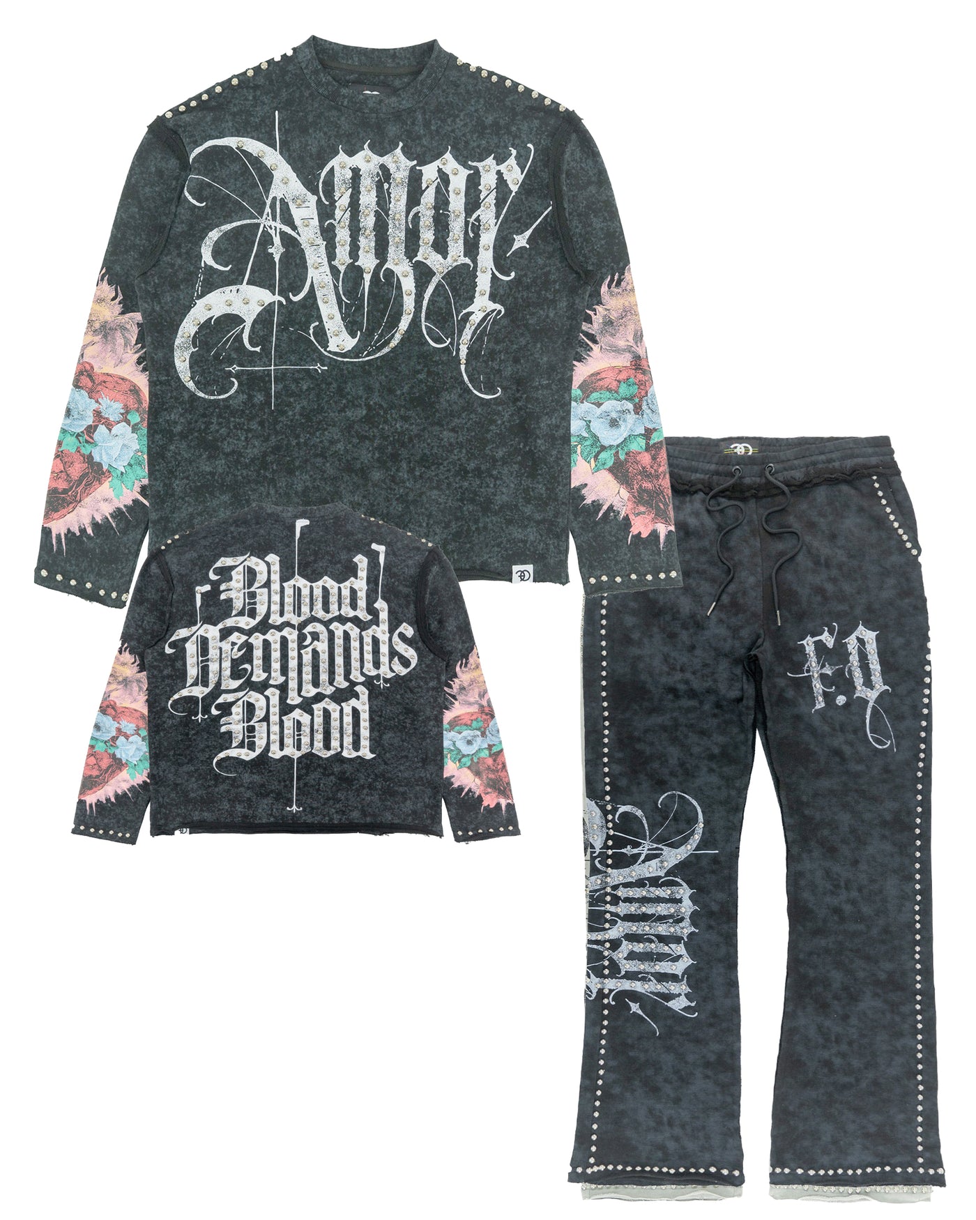 Set | F4226 Amor Jogging Set - Black