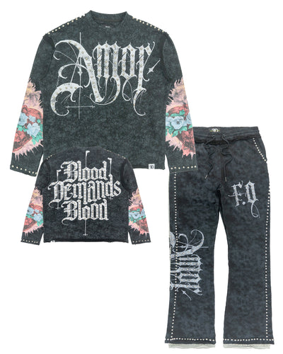 Set | F4226 Amor Jogging Set - Black