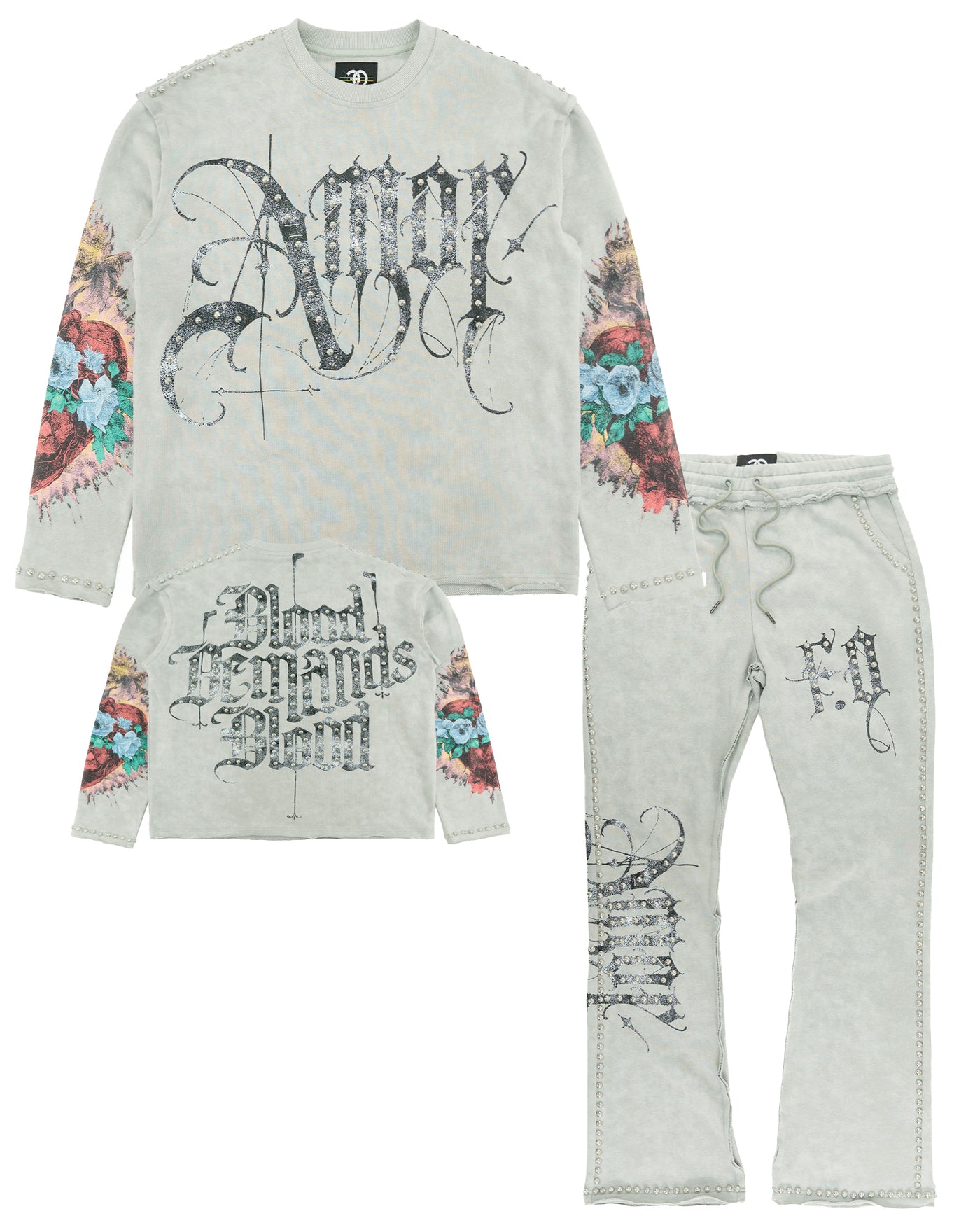 Set | F4226 Amor Jogging Set - Gray