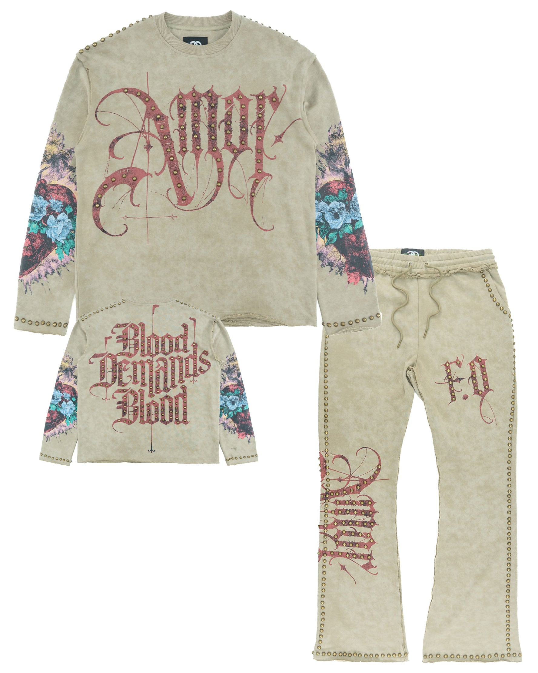 Set | F4226 Amor Jogging Set - KHAKI