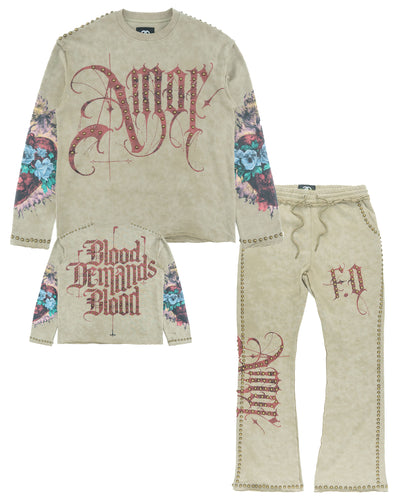 Set | F4226 Amor Jogging Set - KHAKI