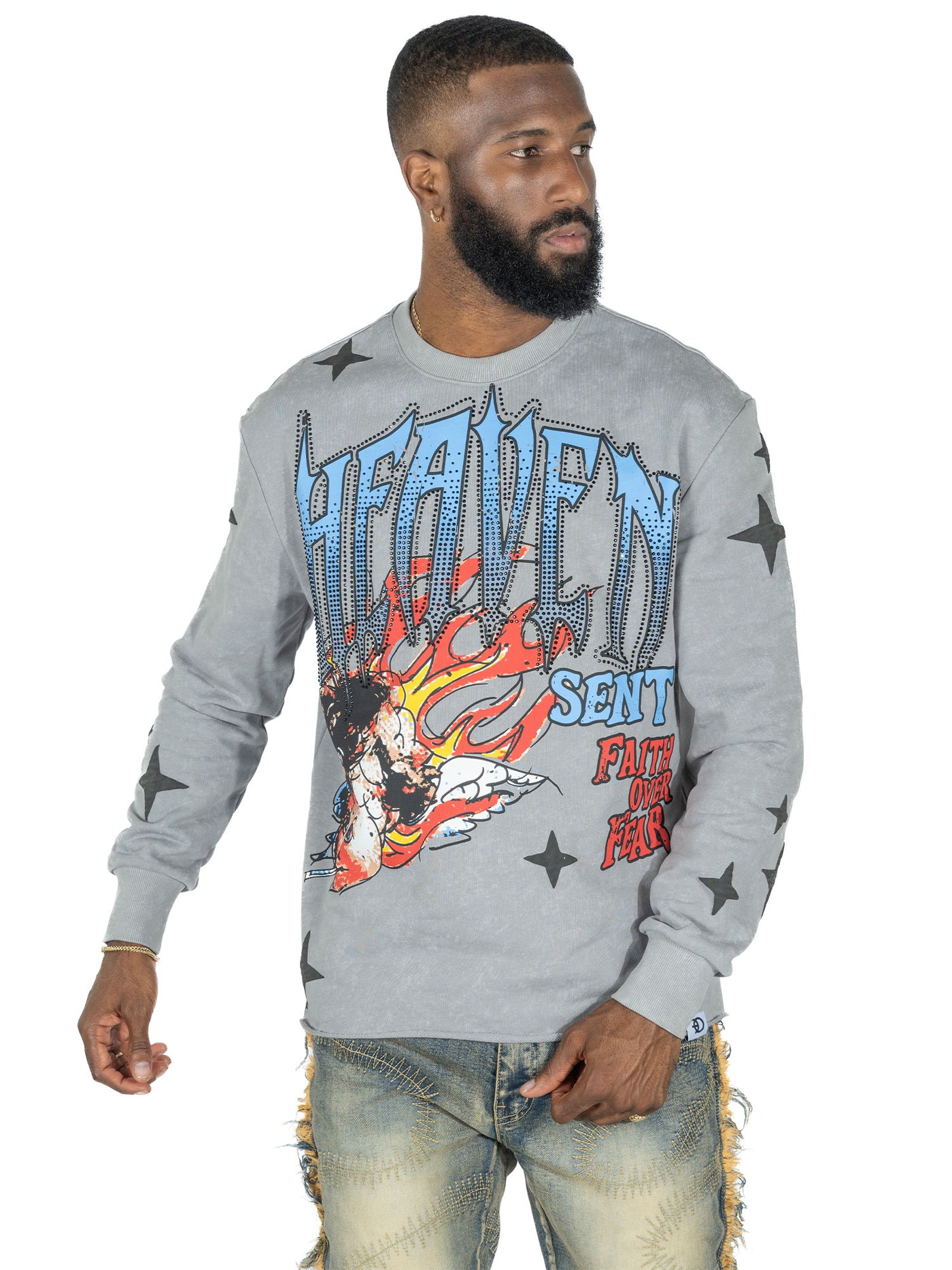 F4330 Heaven Sent Crewneck Sweatshirt - Gray