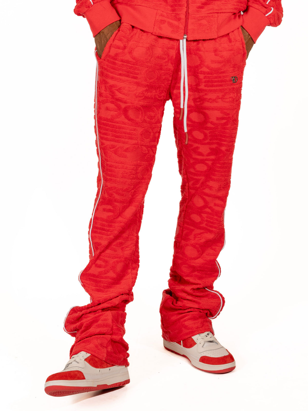 Makobi F4378 Baroque Burn Out Terry Set in Red, view 5