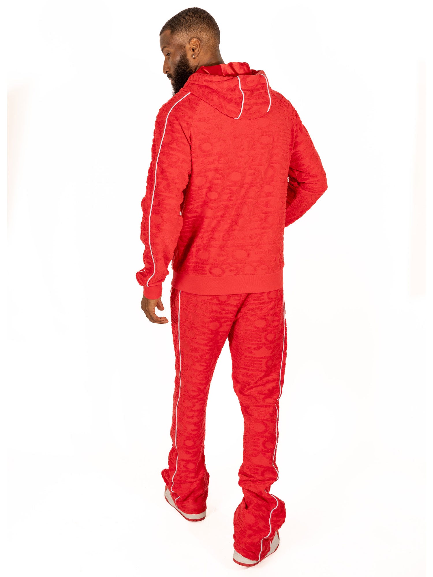 Makobi F4378 Baroque Burn Out Terry Set in Red, view 6