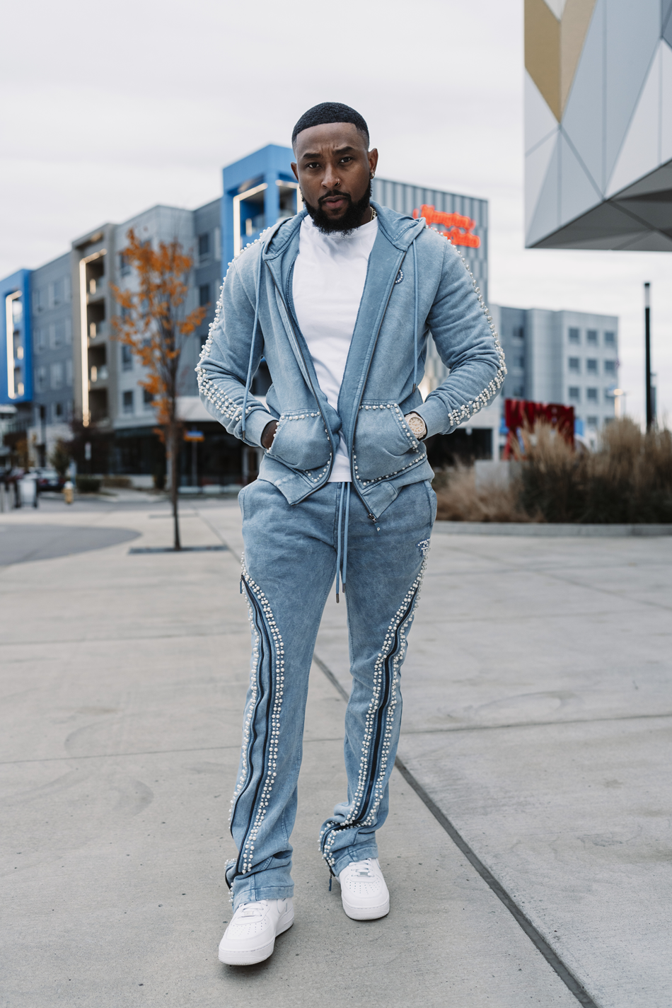 F5725 Frost Pakute &amp; Aaye Hoodie Ṣeto - Dudu