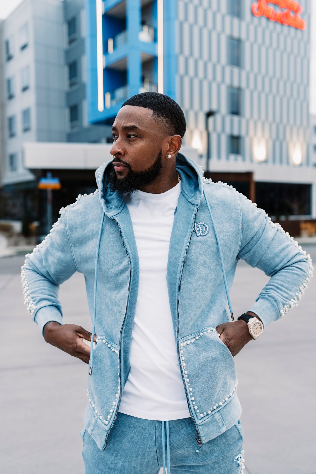 F5725 Frost Pakute &amp; Aaye Hoodie Ṣeto - Dudu