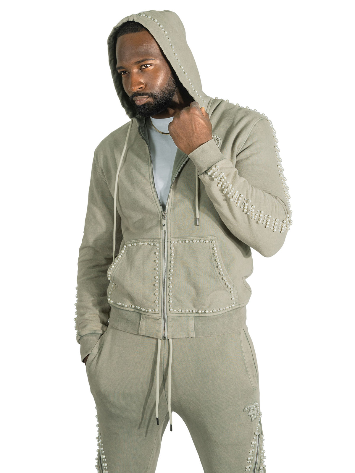 F5725 Frost Pakute &amp; Aaye Hoodie Ṣeto - Dudu