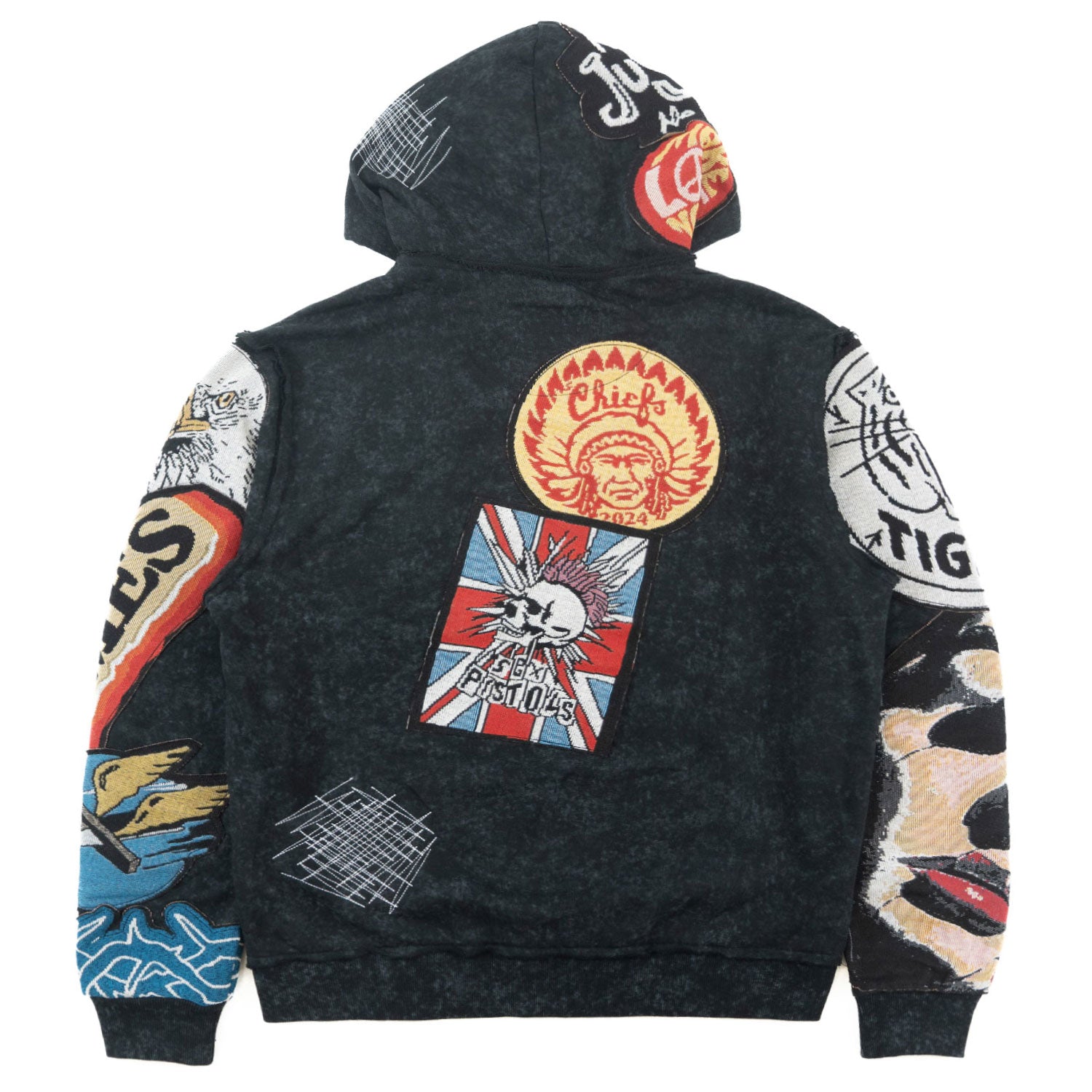 F5545 Brave Heart Tapestry Hoodie - Black