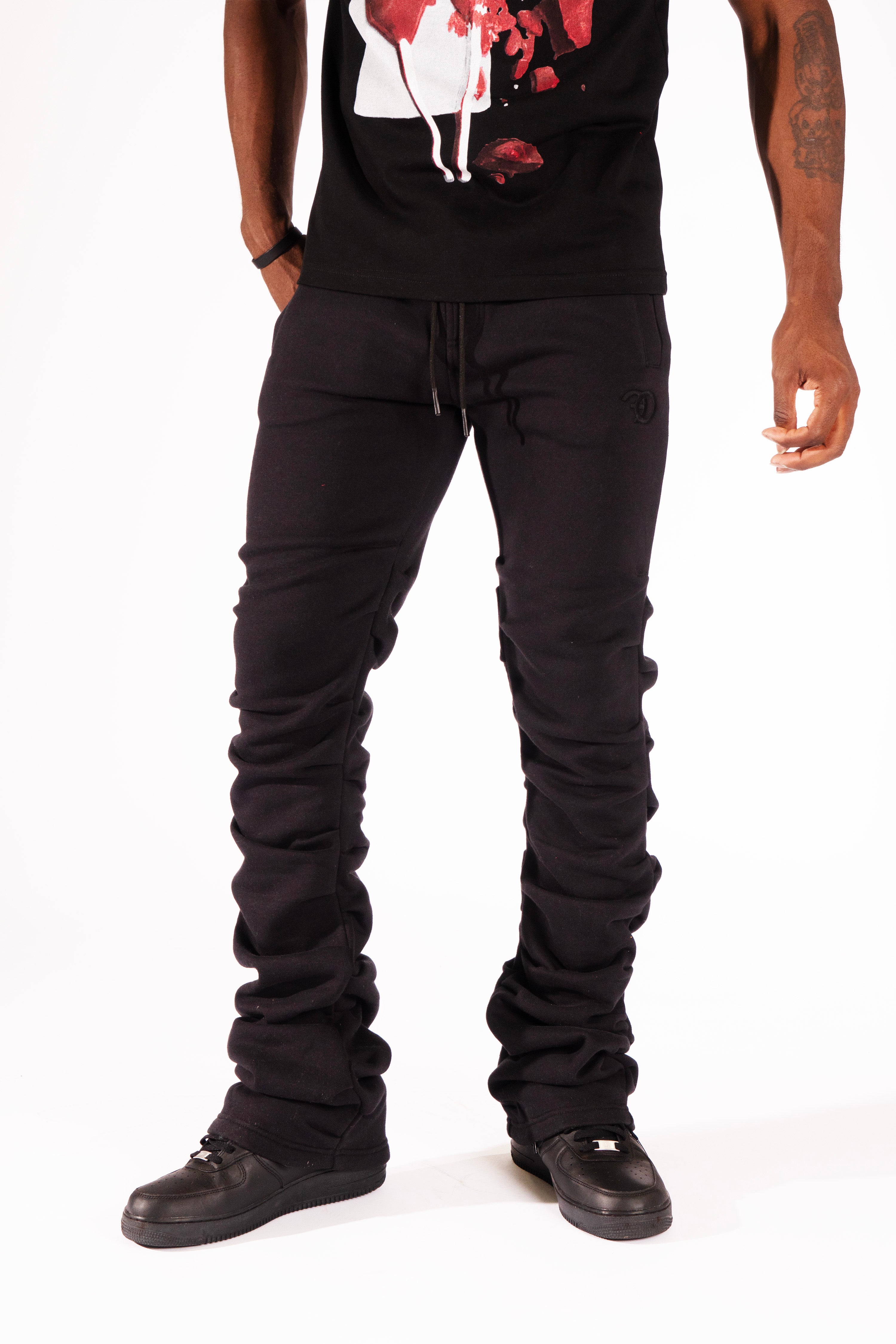 F6220 Malik Stacked Sweatpants - Black