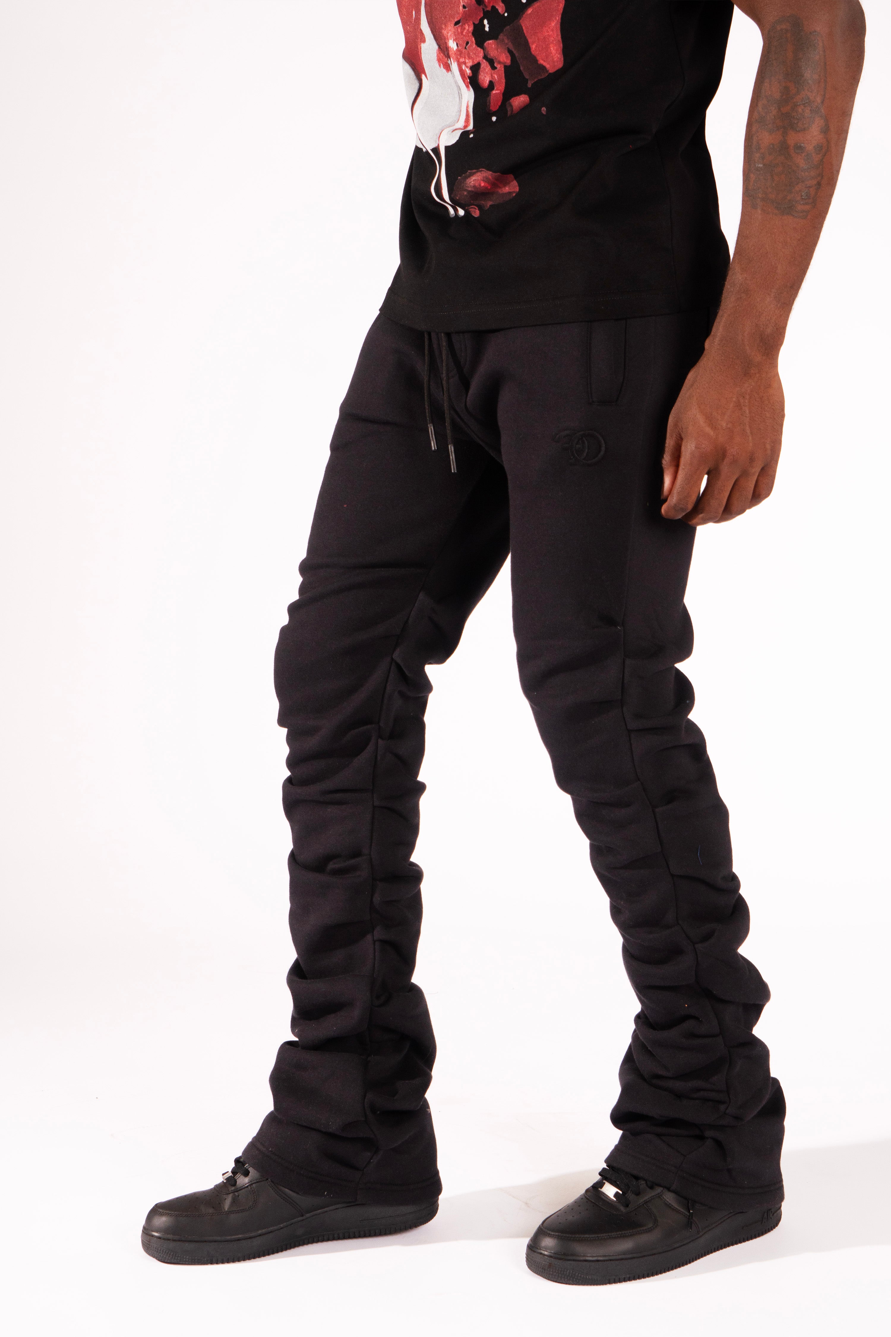 F6220 Malik Stacked Sweatpants - Black