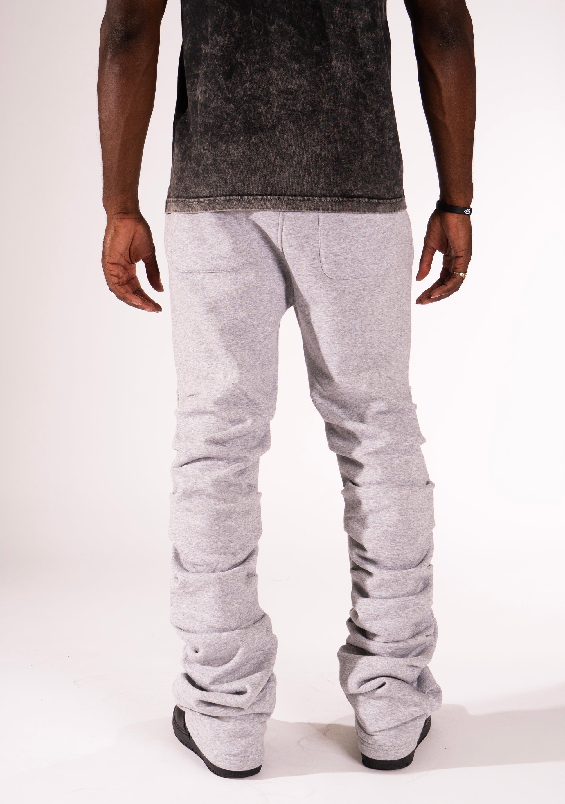 Makobi F6220 Malik Stacked Sweatpants in Gray, view 5