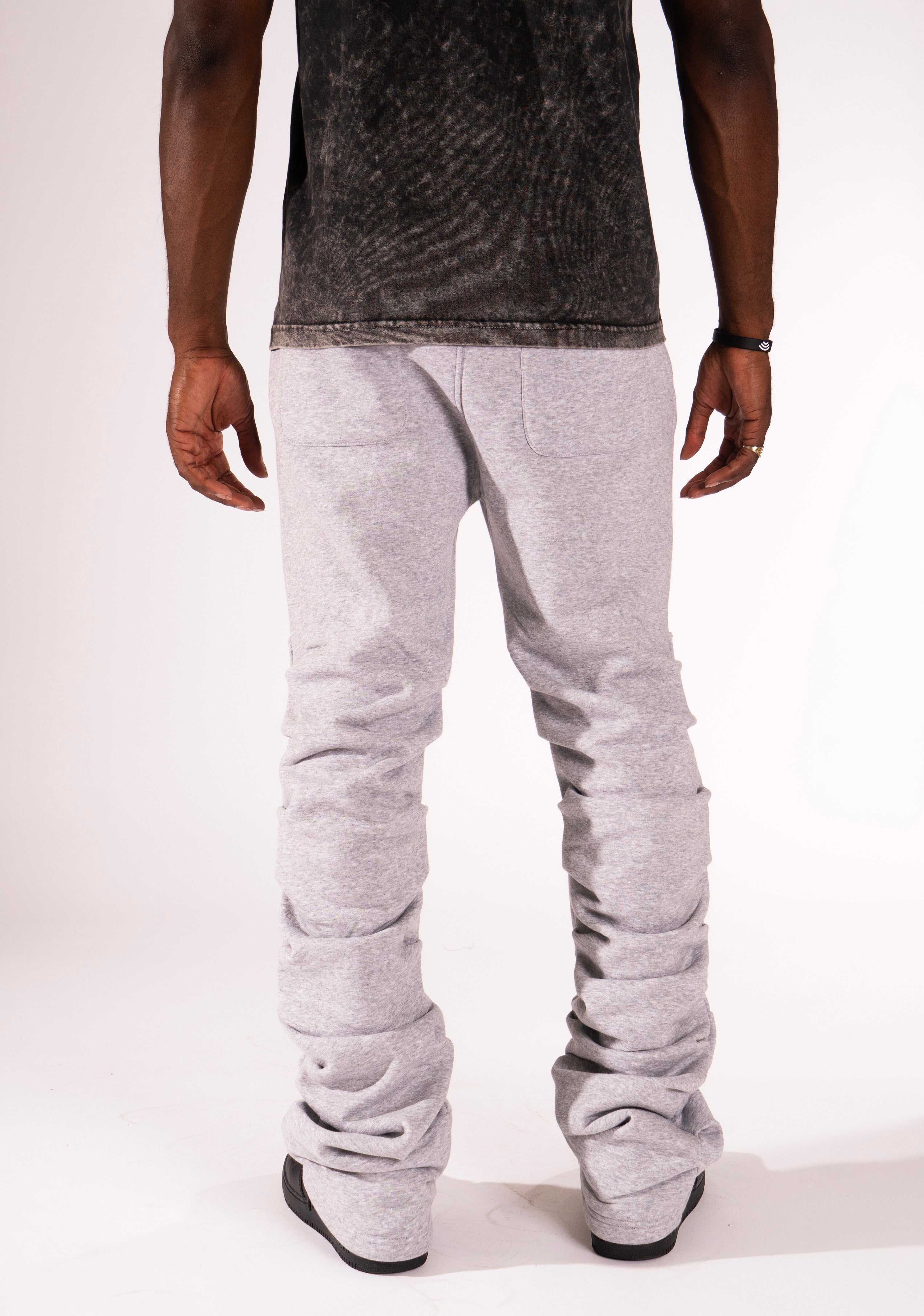 Makobi F6220 Malik Stacked Sweatpants in Gray, view 5