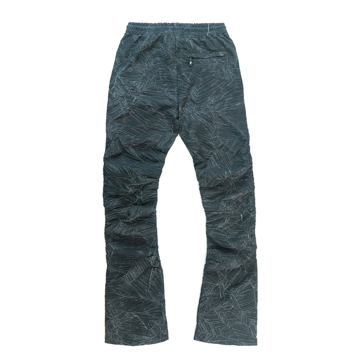 Makobi F6464 Monico Nylon Stacked Pants in Black, view 3