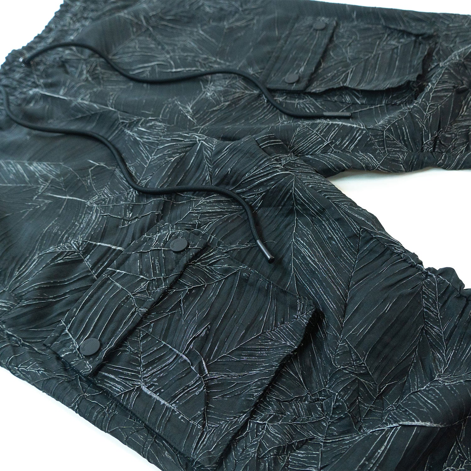 Makobi F6464 Monico Nylon Stacked Pants in Black, view 5