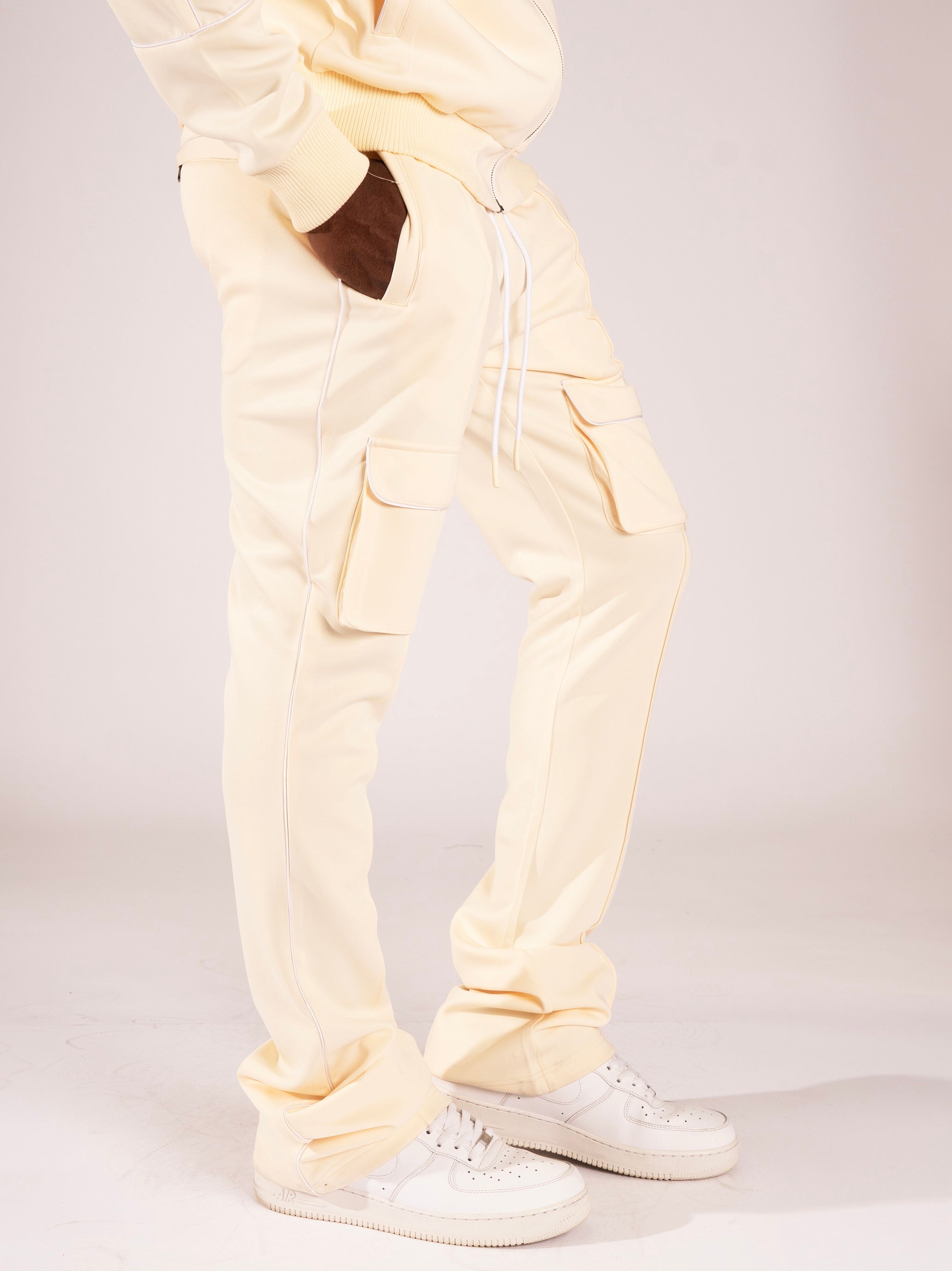 Makobi F6770 Romo Track Pants in Natural, view 4