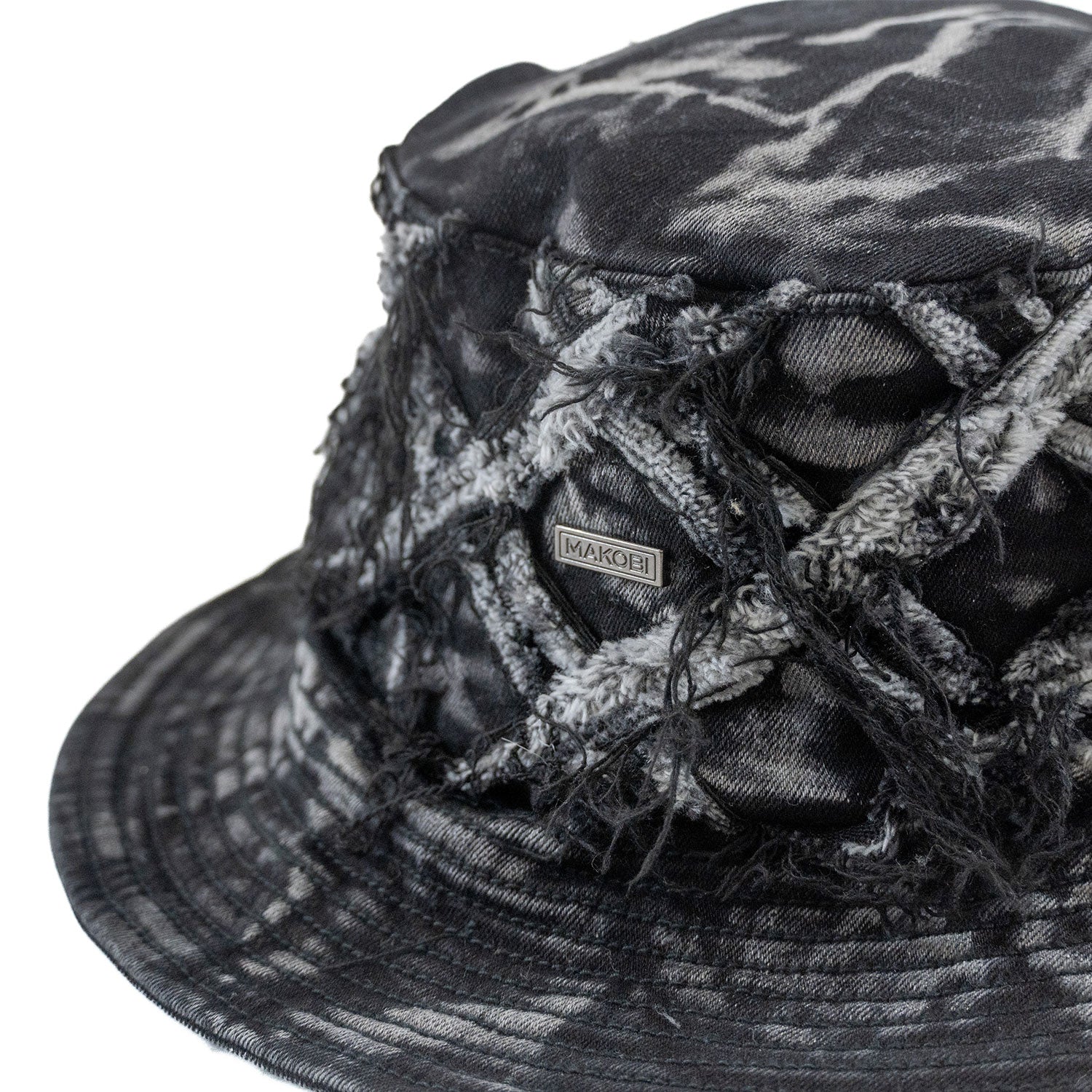 Makobi M016 Rinaldi Denim Bucket Hat in Black, view 3
