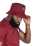 M033 Colton Nylon Bucket Hat - Burgundy