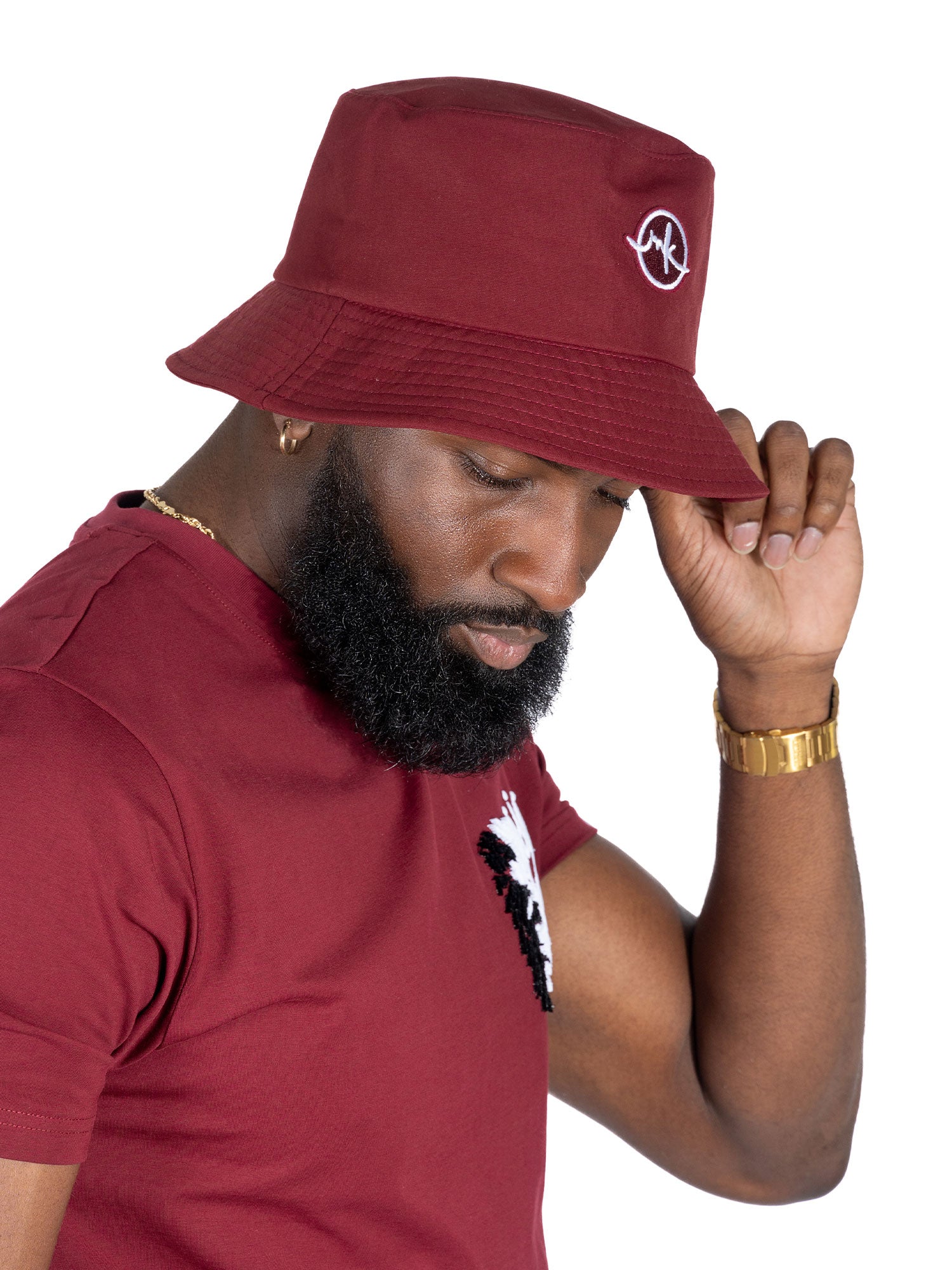 M033 Colton Nylon Bucket Hat - Burgundy