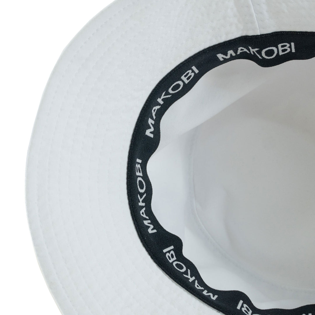 M033 Colton Nylon Bucket Hat - White