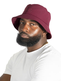 M034 Adorni Nylon Bucket Hat - Burgundy