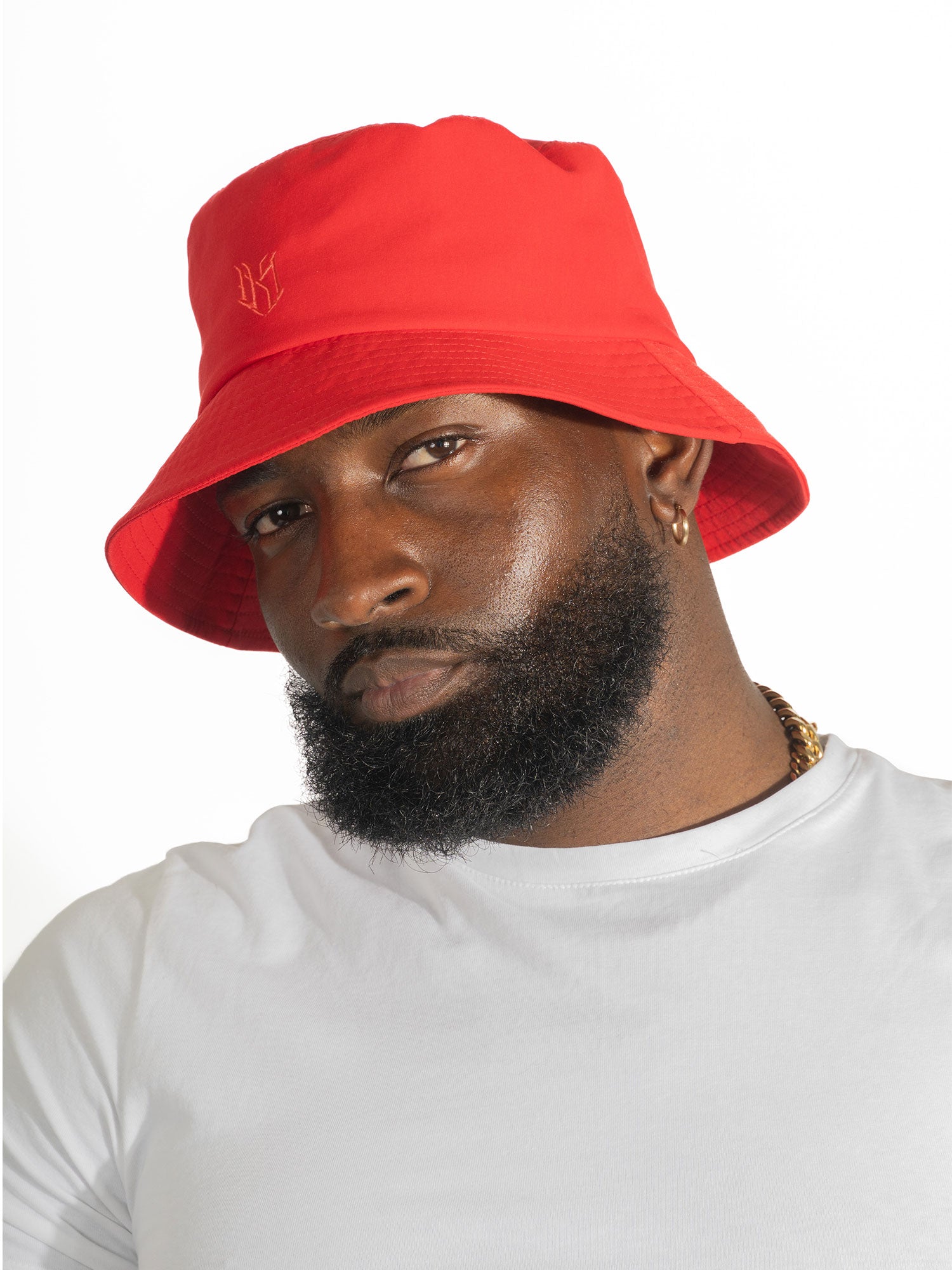 M034 Adorni Nylon Bucket Hat - Red