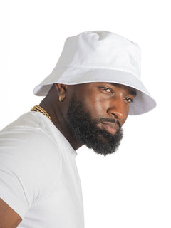 M034 Adorni Nylon Bucket Hat - White
