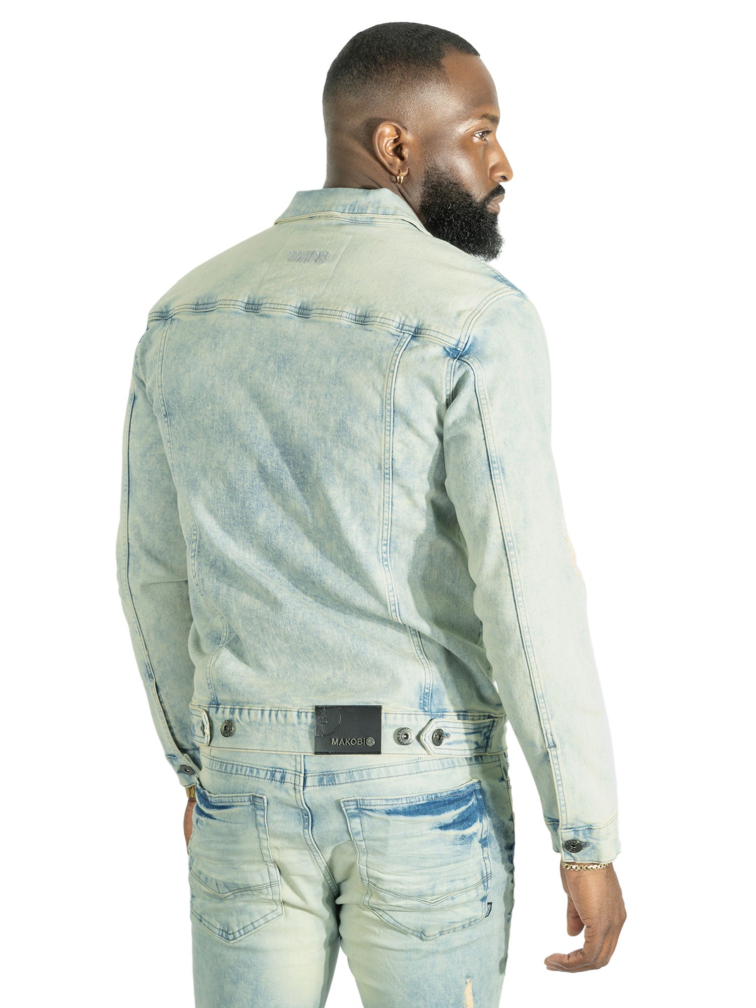 M1026 - Makobi mojuto Denimu jaketi - Burgundy