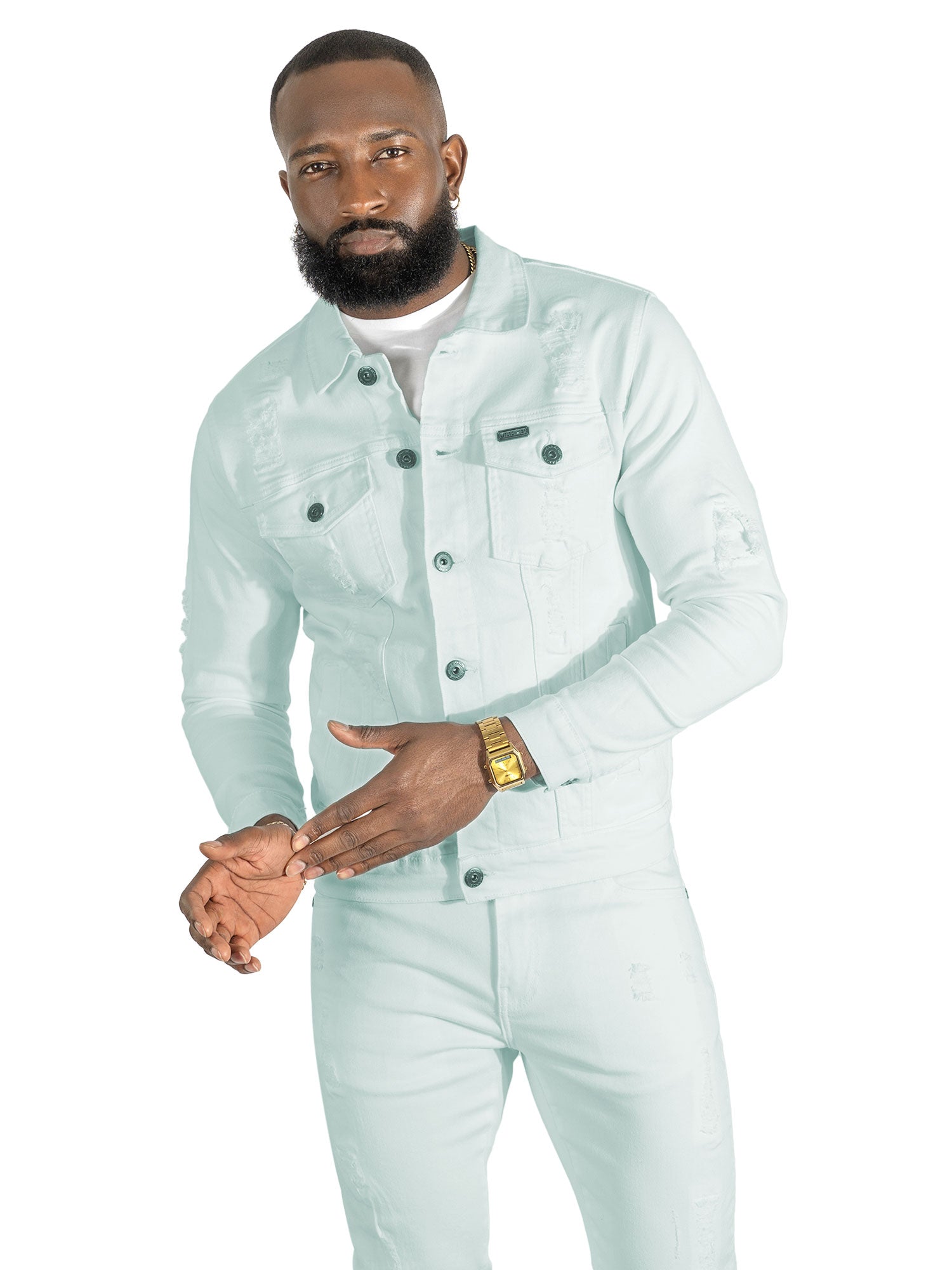 M1026 - Makobi mojuto Denimu jaketi - Burgundy